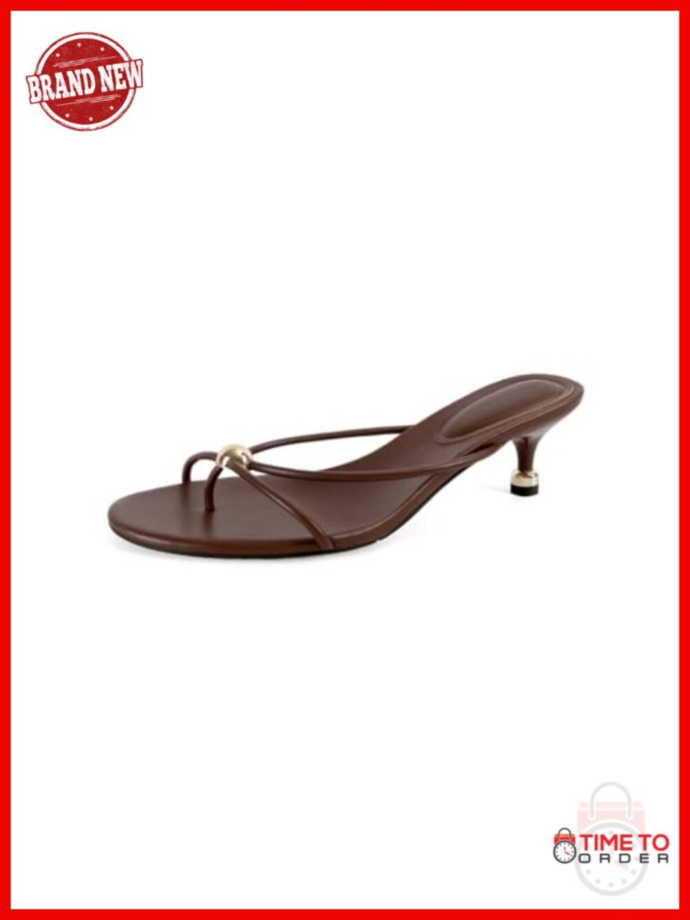 SOVANYOU Kitten Heel Sandals Open Toe Flip Flop Heels Slip On Thong Heeled